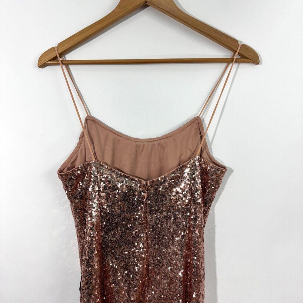 Lulus Women’s Size Large Rose Gold Bring It Sequin Bodycon Mini Dress New - Picture 8 of 9
